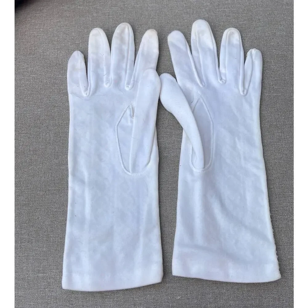 Vintage white lace dainty dress gloves